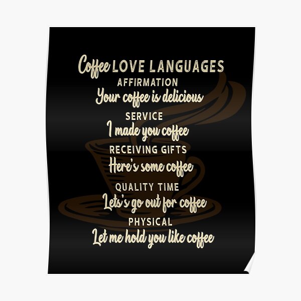 "Coffee Love Languages Art" Poster for Sale by cnkna Redbubble