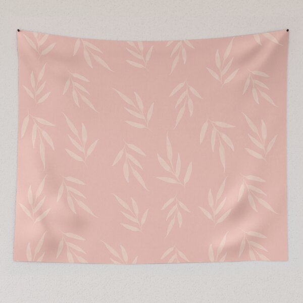 Item preview, Watercolor Leaves on Pink background designed and sold by livvyhandmade.