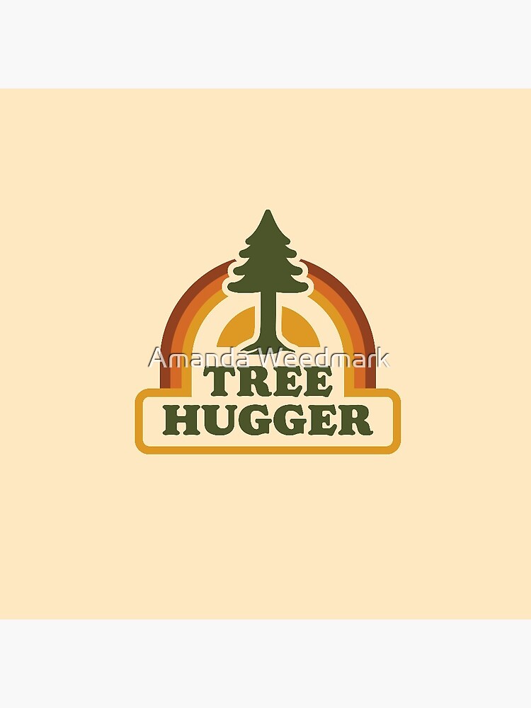 Thumbnail 3 of 3, Pin, Retro Tree Hugger designed and sold by Amanda Weedmark.