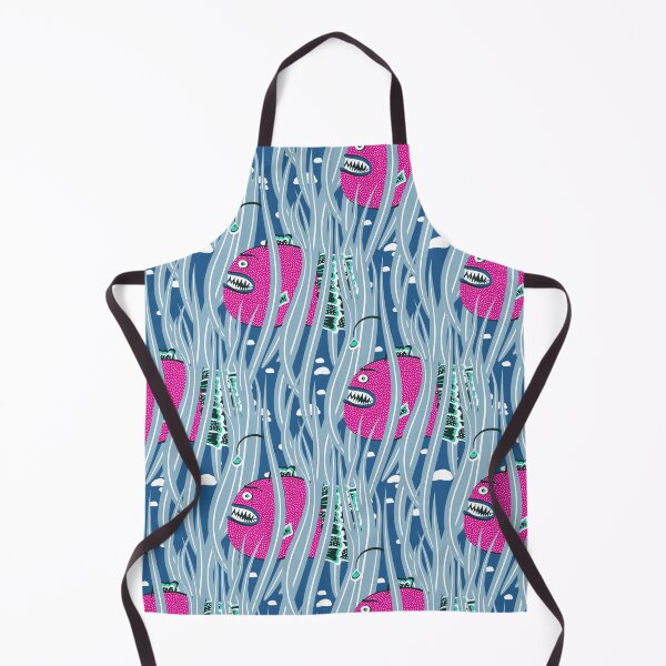 Item preview, Cute Deepwater anglerfish, Pink on a blue background designed and sold by Alex  Blud.