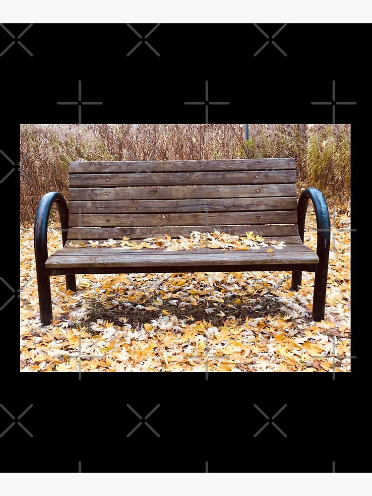 Bench, Orange leaves bench, fall leaves, fall by PicsByMi