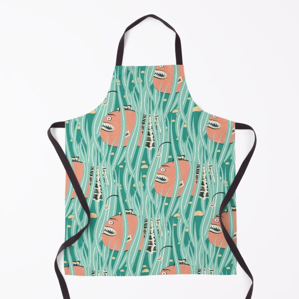 Item preview, Cute Deepwater anglerfish, Orange on a green background designed and sold by Alex  Blud.