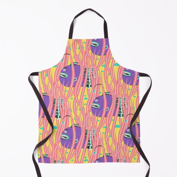 Item preview, Cute Deepwater anglerfish, Purple on yellow background designed and sold by Alex  Blud.