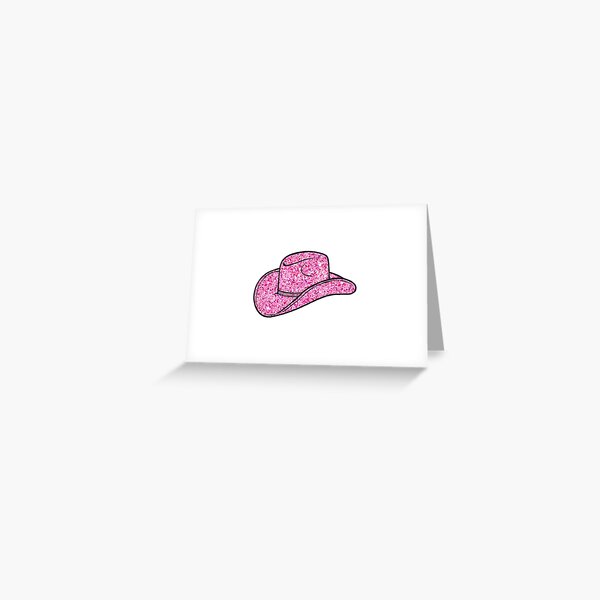 Pink Glitter Cowboy Hat ✨ Greeting Card
