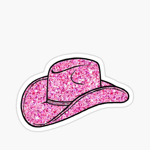 Chapeau de cowboy rose pailleté ✨ Sticker