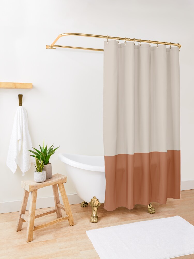 Orient Clay, Orange Canvas Shower Curtain