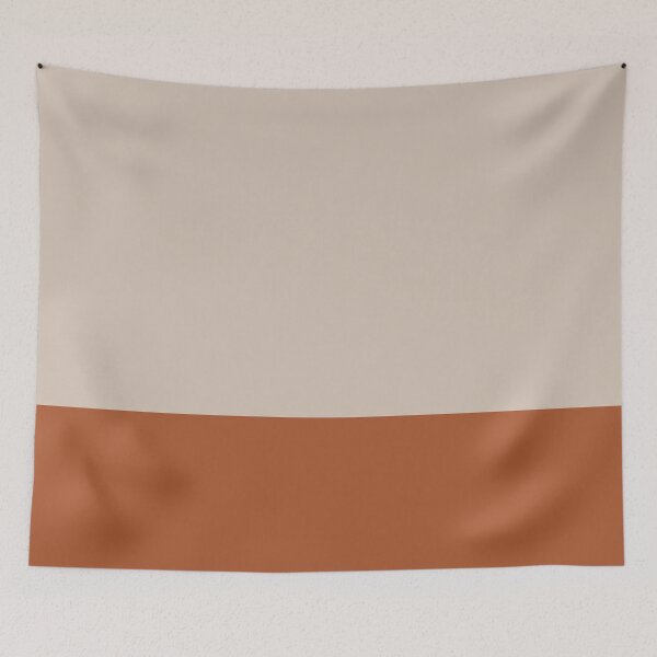 Item preview, Minimalist Color Block Cuffed Solid in Putty and Clay Rust Terracotta designed and sold by kierkegaard.