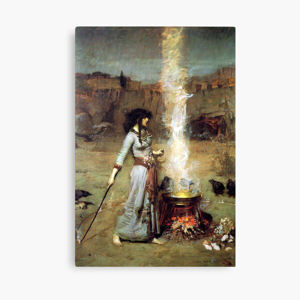 The Magic Circle - John William Waterhouse Canvas Print
