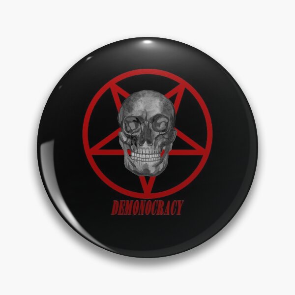 Item preview, Human satanic skull Demonocracy designed and sold by susserain.