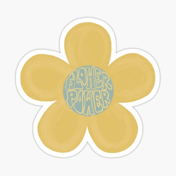 Flower Power Yellow Sticker