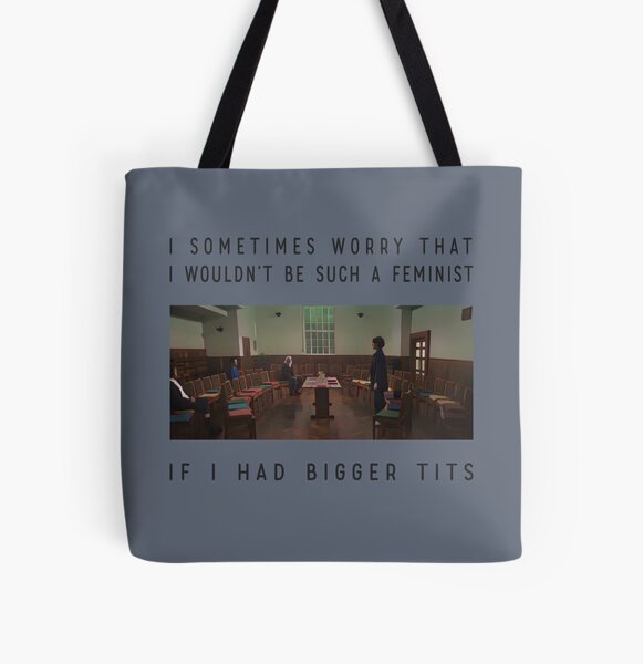 Vista previa del artículo con la obra «Bolsa de pulgas A veces me preocupo Ilustración», diseñado y vendido por tremendoustees.