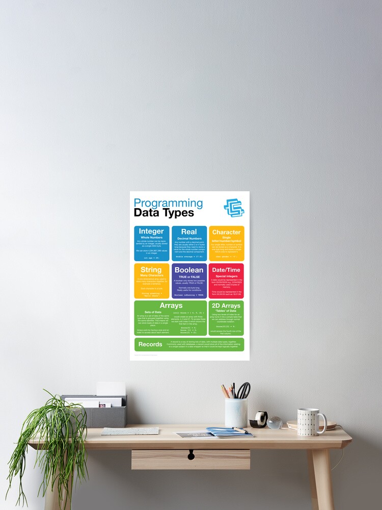 "Programming Data Types (Coding Literacy)" Poster For Sale By ...