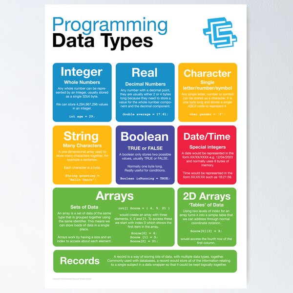 Item preview, Programming Data Types (Coding Literacy) designed and sold by lessonhacker.