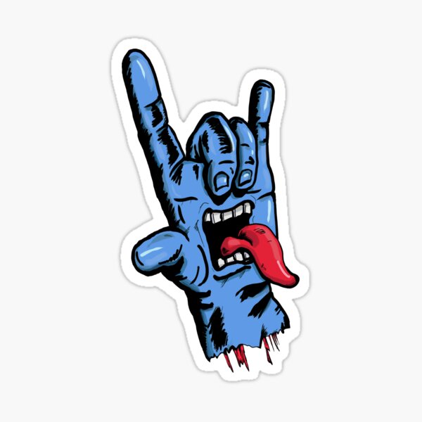 Hände hoch (wie hoch?) Und Zunge zum Teufel Sticker