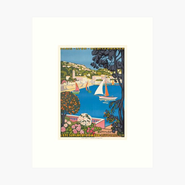 Item preview, 1926 FRANCE Summer On The Cote D'Azur Travel Poster designed and sold by retrographics.