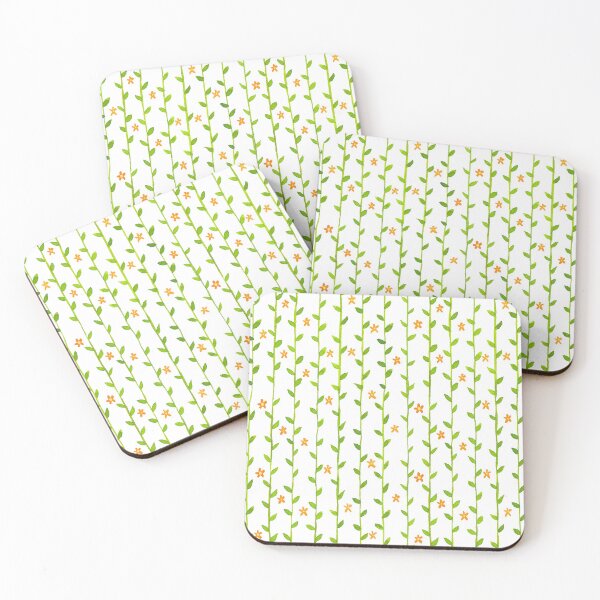 Item preview, Watercolor Floral Vines Pattern - Orange & Green - Transparent designed and sold by monitdesign.