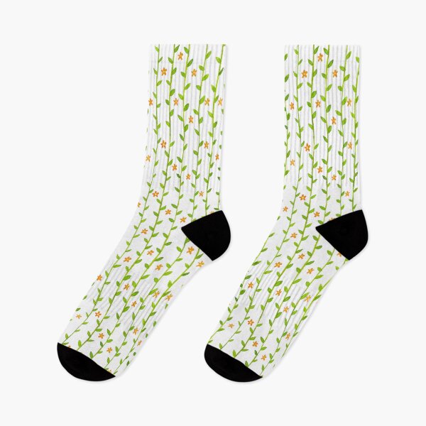 Item preview, Watercolor Floral Vines Pattern - Orange & Green - Transparent designed and sold by monitdesign.