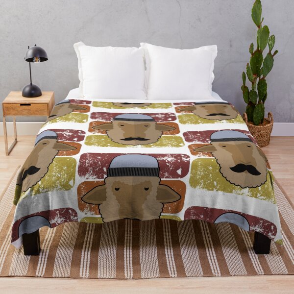 Item preview, Cute Hipster Sheep Moustache Beanie Funny Millennial Art print designed and sold by doodabobs.
