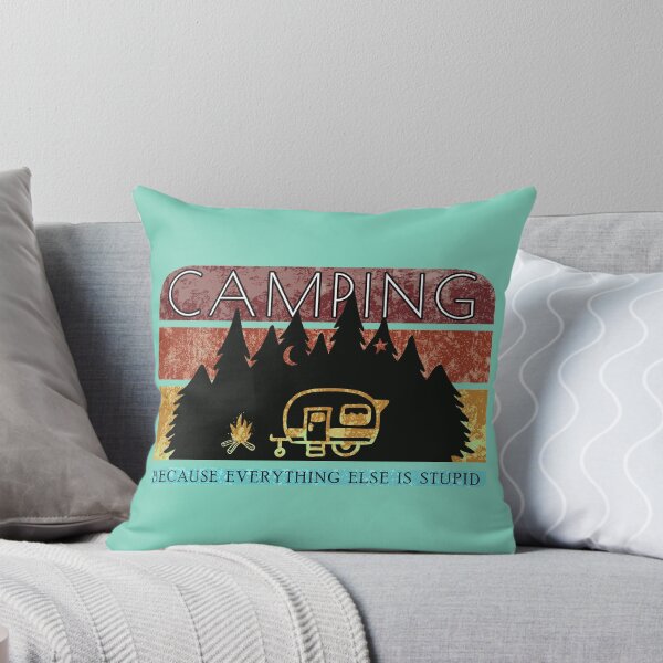 Item preview, Camping Because Everything Else is Stupid Funny Retro graphic designed and sold by doodabobs.