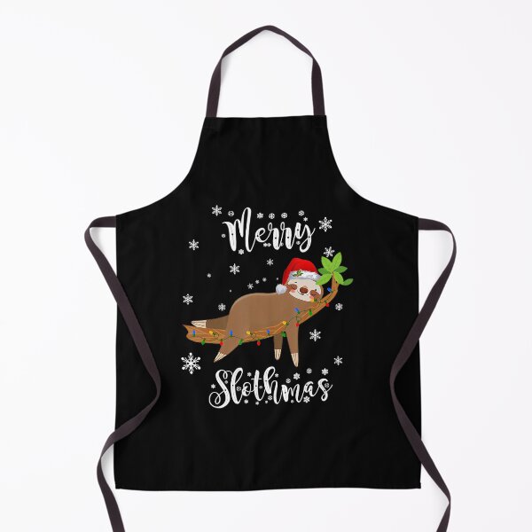 Funny Merry Slothmas Apron