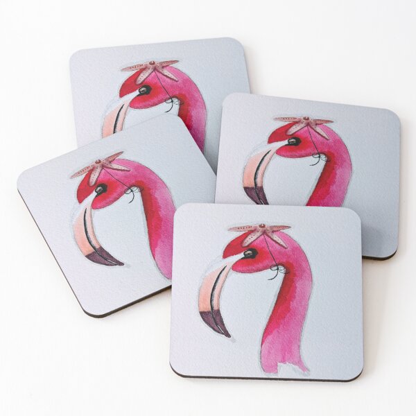 Item preview, Flamingo with Starfish Hat designed and sold by vickyhall.