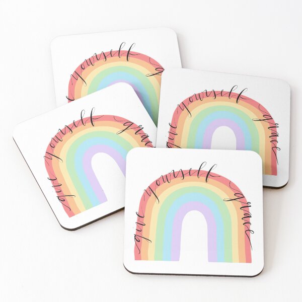 Item preview, Give Yourself Grace Rainbow Calligraphy designed and sold by Sarah Burk.