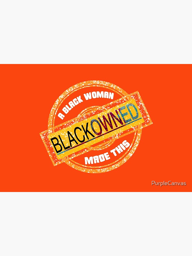 "Black Owned Stamp (A Black Woman Made This)" Bath Mat by PurpleCanvas Redbubble