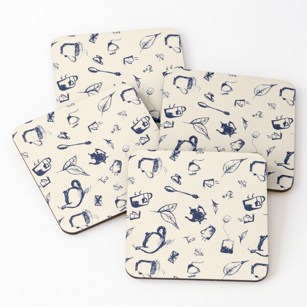 Item preview, Rich Blue Seamless Tea Pattern designed and sold by ALDOs-CORNER.