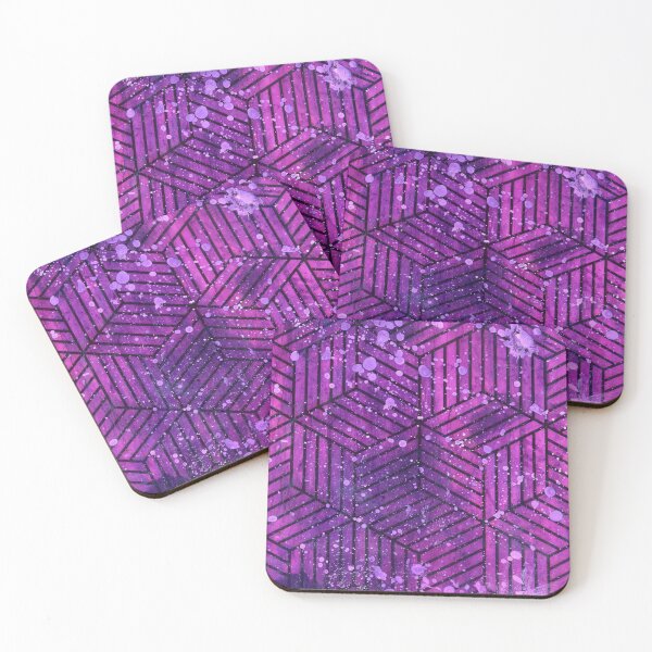 Item preview, Geometric Purple Splatter Alcohol Ink Artwork designed and sold by christy247.