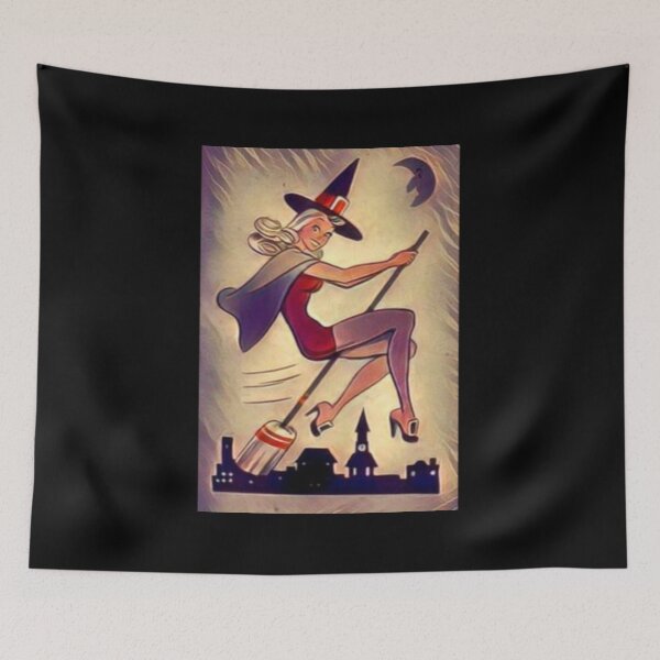Item preview, Vintage Witch In City Skyline designed and sold by KatieKrafts.