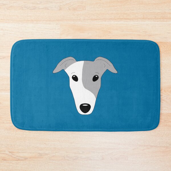 Item preview, Blue greyhound with white mask on blue background designed and sold by houndpixnz.