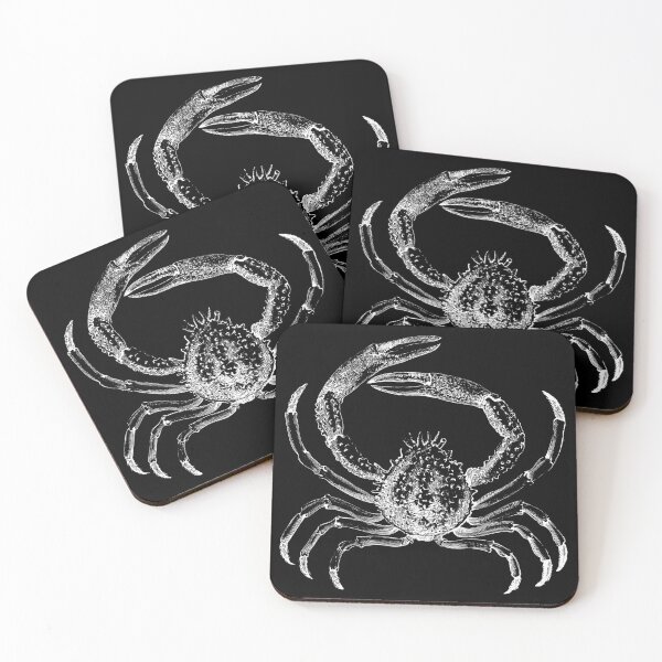 Artikelvorschau, Sea Life 4 - Vintage Crab Sea Creature Crustacean Schwarz und Weiß entworfen und verkauft von Quirkle Berry.