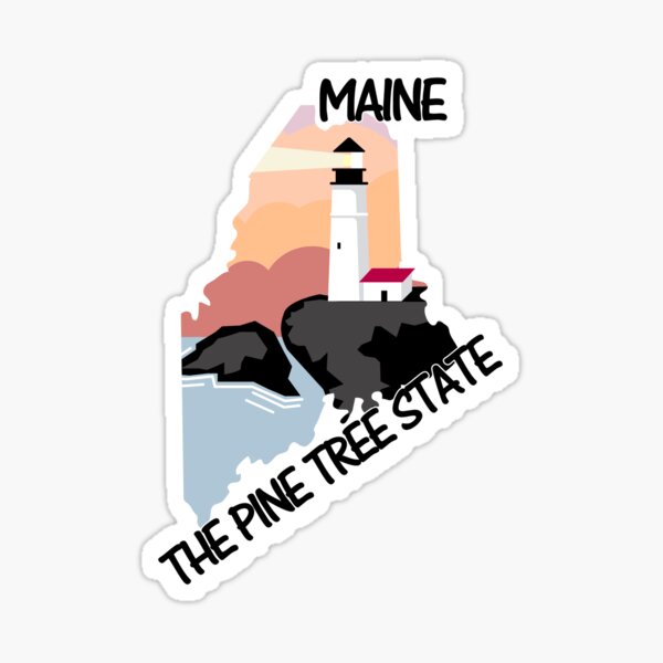 Item preview, Maine - The Pine Tree State - Bumper Sticker designed and sold by d1mology.