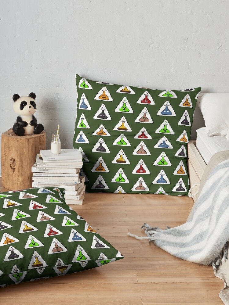 Alternate view of Creeper's Lab - All the beakers Floor Pillow
