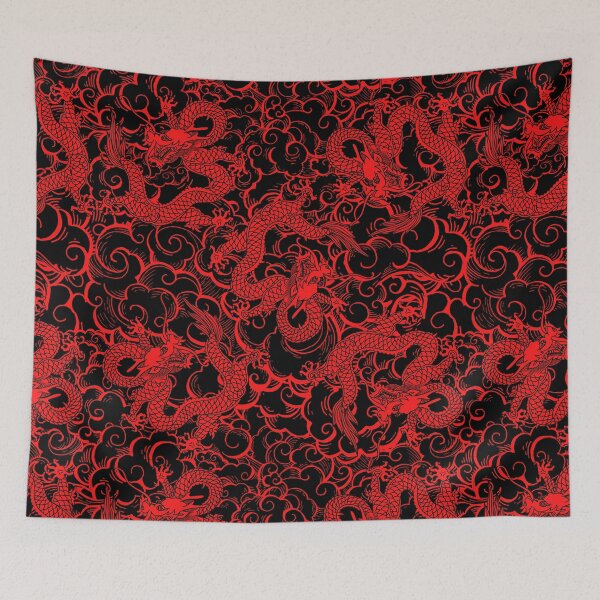 Item preview, Black and Red Dragon Pattern designed and sold by Maria N.