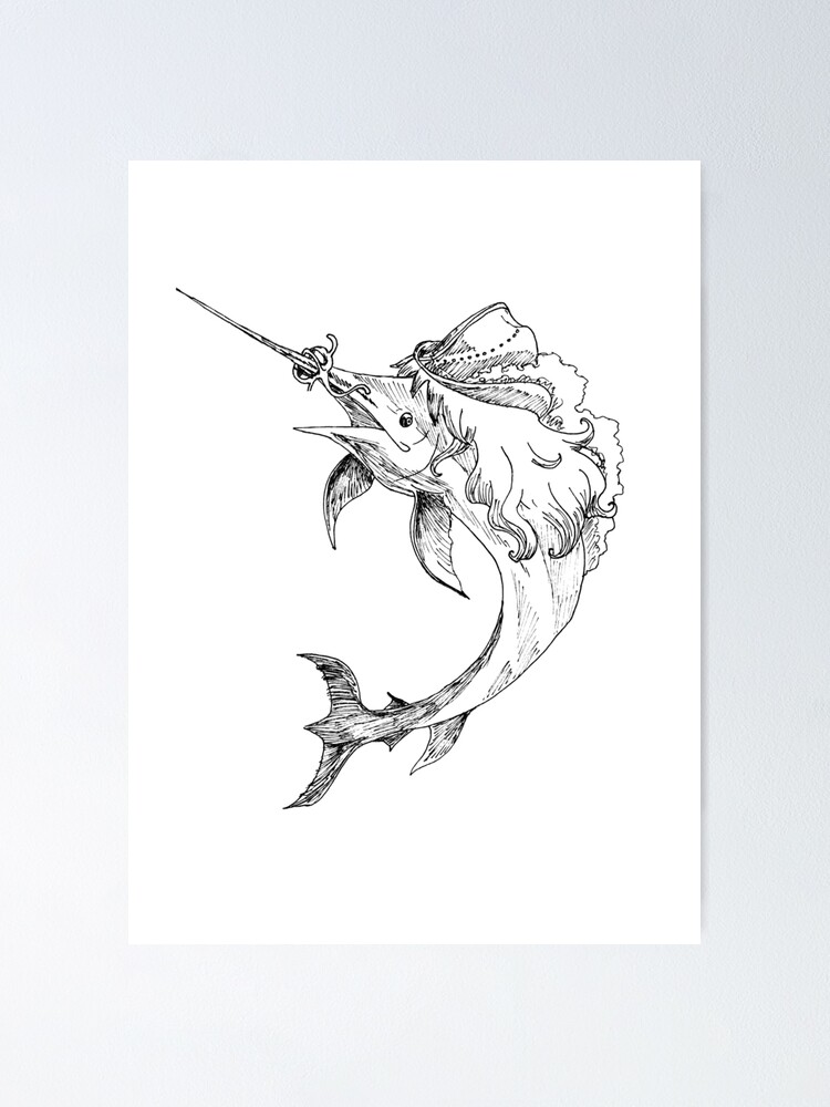 "Swordfish Face" Poster for Sale by ImmorlandRose Redbubble