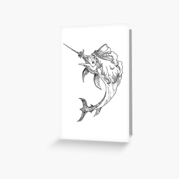 Swordfish Face Greeting Card