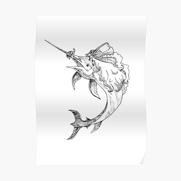"Swordfish Face" Poster for Sale by ImmorlandRose Redbubble