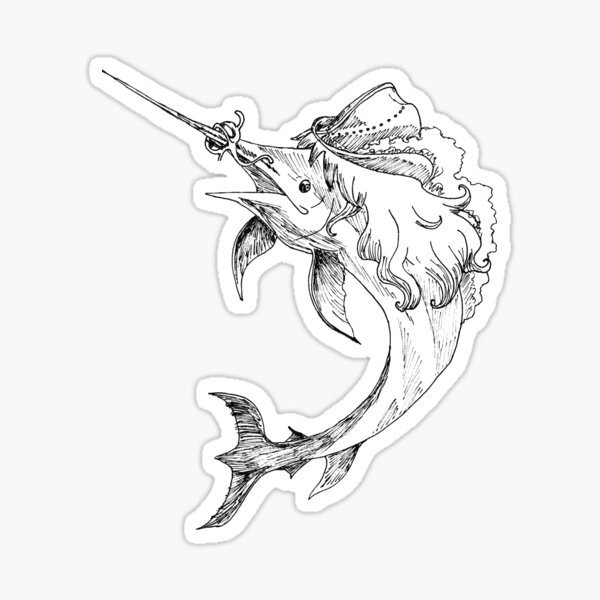 Swordfish Face Sticker