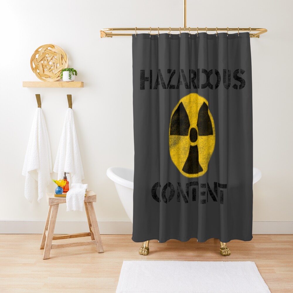 Hazardous Content Shower Curtain