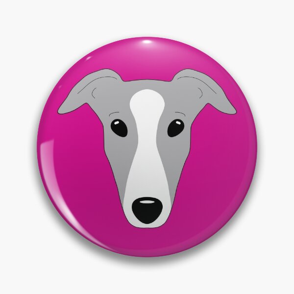 Item preview, Blue greyhound with white blaze on pink background designed and sold by houndpixnz.