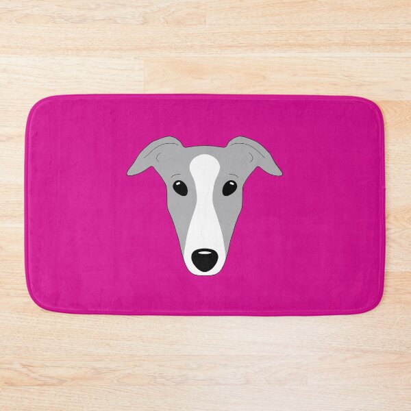 Item preview, Blue greyhound with white blaze on pink background designed and sold by houndpixnz.