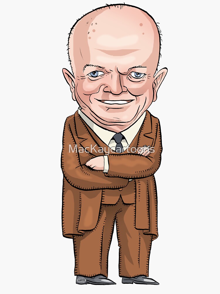 “President Dwight D. Eisenhower” Sticker by MacKaycartoons | Redbubble
