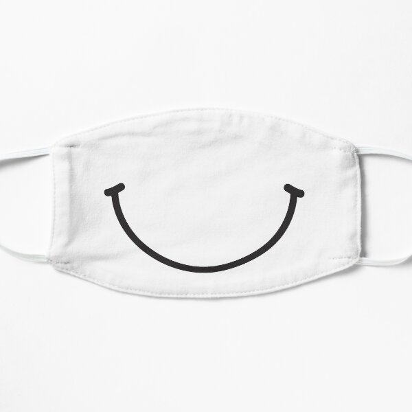 black and white smiley face mask