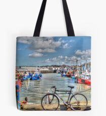 Whitstable Harbour Fishing village Tote Bag
