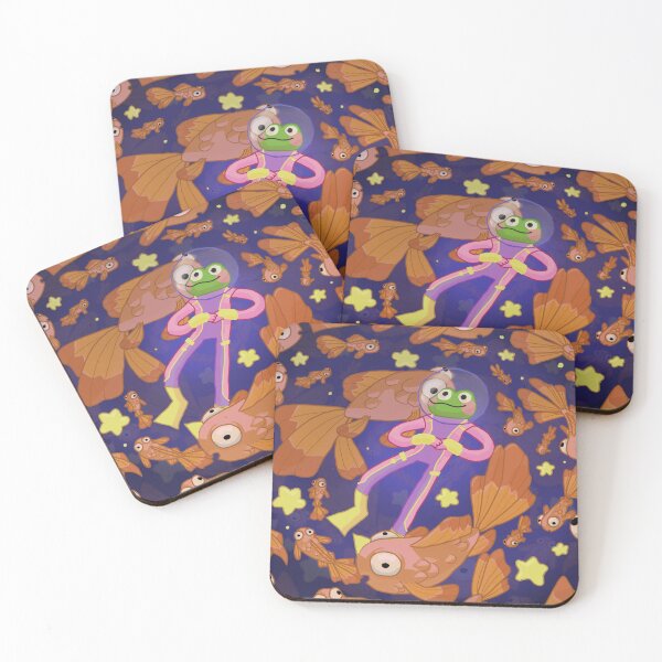 Item preview, Space frog with their fish friends designed and sold by eatfreash.