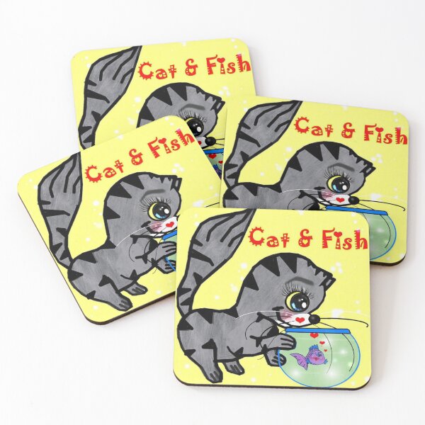 Item preview, Animals : Cat and Fish  designed and sold by Shirley cute art .