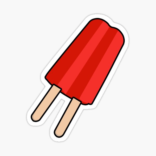 Red Popsicle Simple Cool Vector Sticker By Qrapti Redbubble