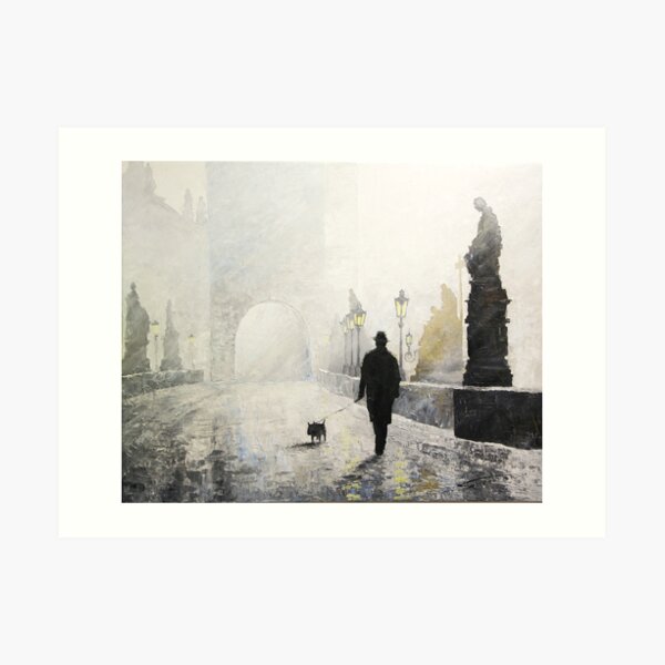 Prague Charles Bridge Morning Walk Art Print