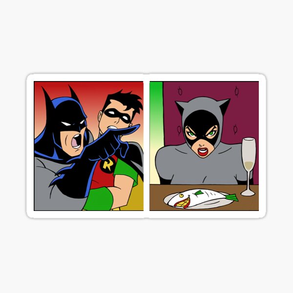 Yelling at the cat meme but it's comics Sticker
